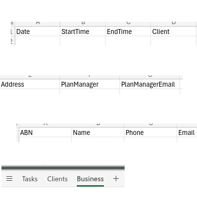 Blank spreadsheet